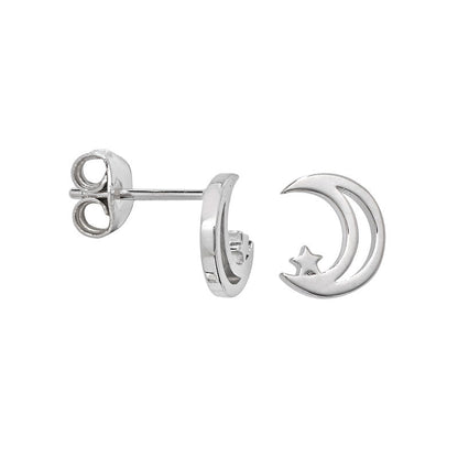 Moon & Star Stud Earrings