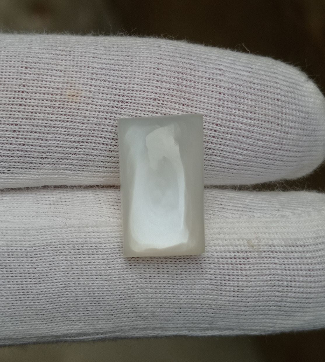 10.9ct Milky Moonstone with White Sheen - Adularia Moonstone - June Birthstone - 17.5x10x6mm