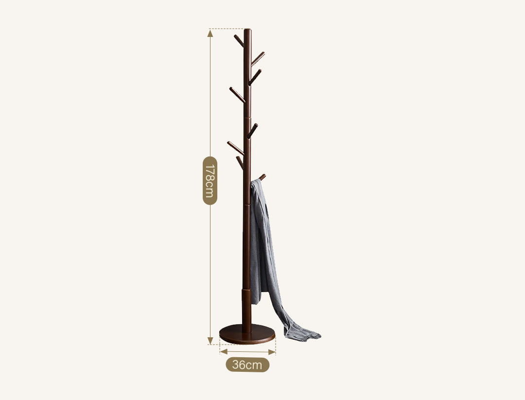 Morgan Coat Stand, Coat Rack, With 8 Hooks, Solid Wood