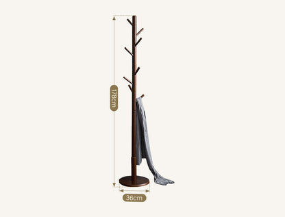 Morgan Coat Stand, Coat Rack, With 8 Hooks, Solid Wood