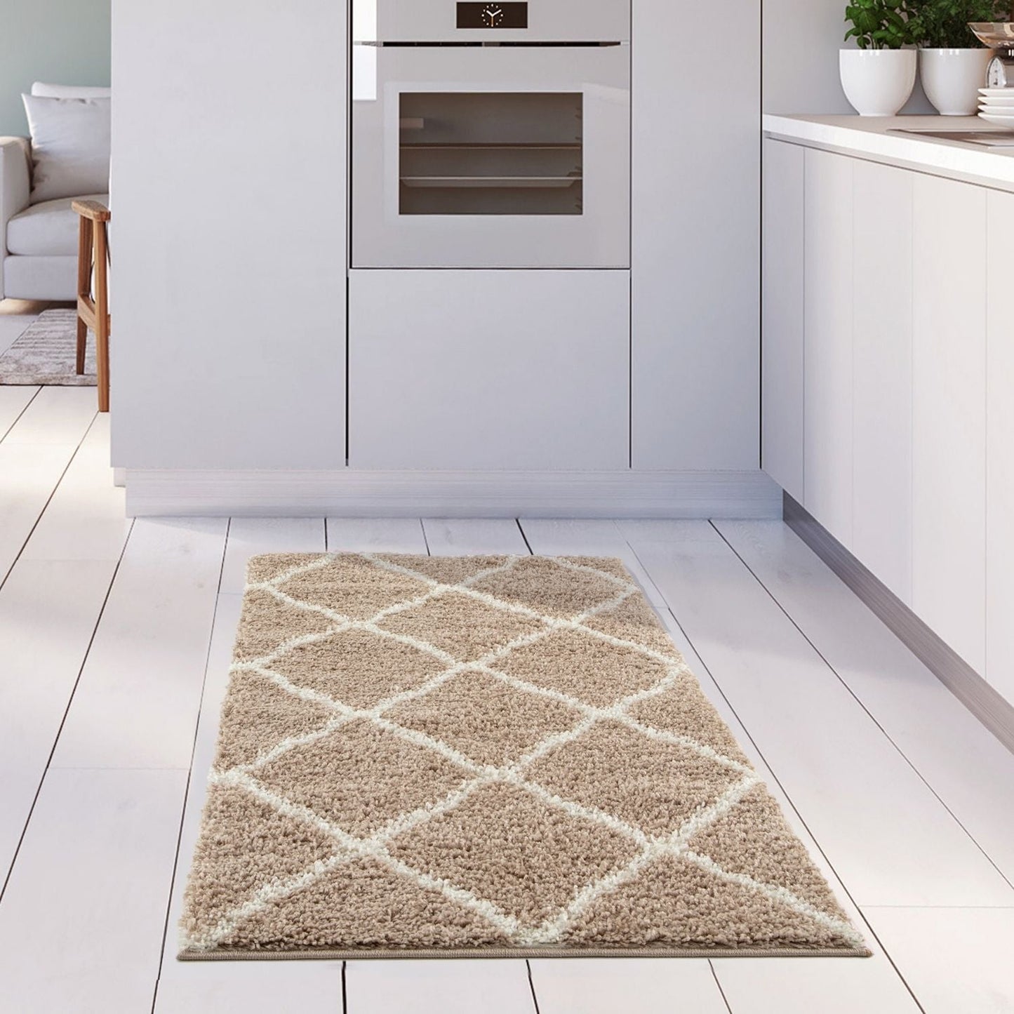 Moroccan Beige Shaggy Rug | 720