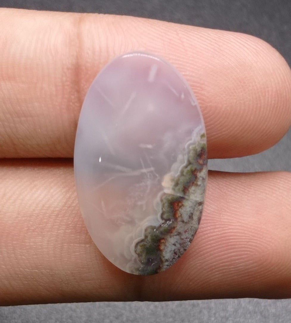 17.5ct Moss Agate - White Moss Agate - 27x18x4.5mm