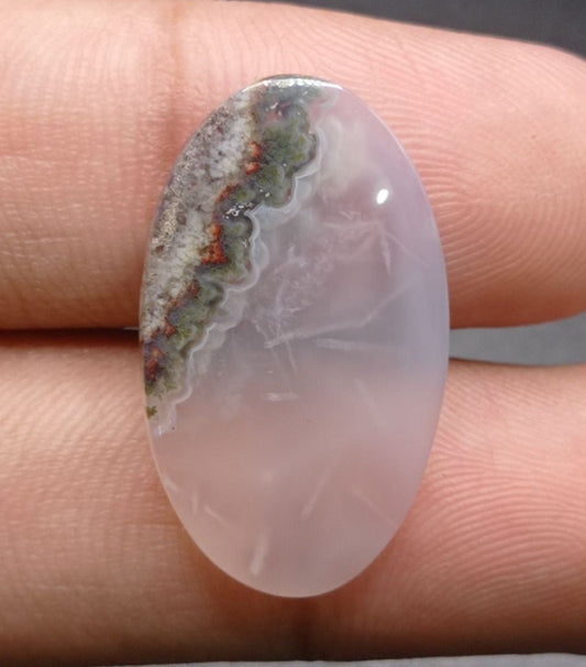 17.5ct Moss Agate - White Moss Agate - 27x18x4.5mm