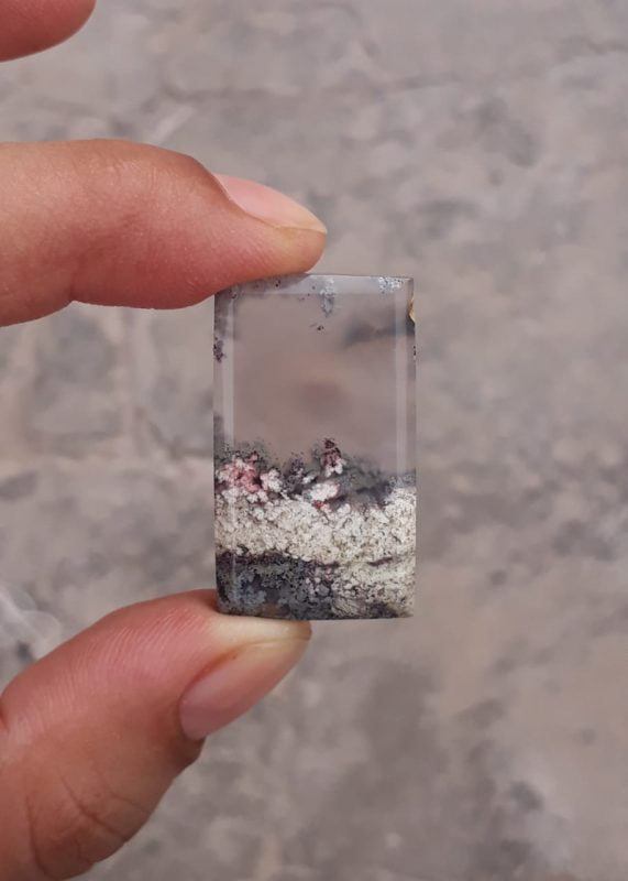 42ct Moss Agate - White Moss Agate - 31x18x7mm