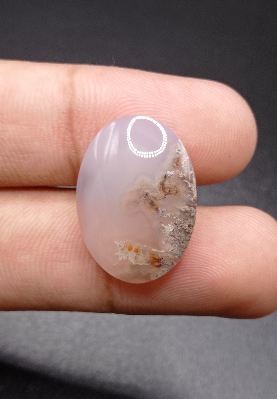 21.5ct Moss Agate - White Moss Agate - 24x18x7mm