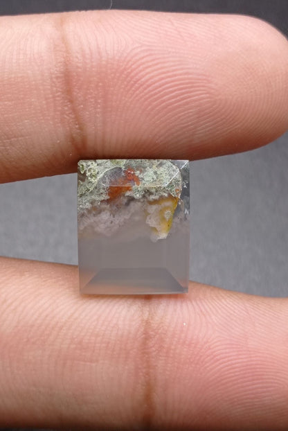 10ct Moss Agate - White Moss Agate - 15.5x13x5mm