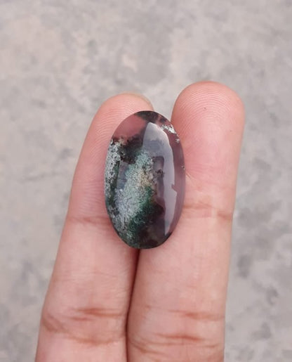 13.4ct Moss Agate - White Moss Agate- 23x14x6mm