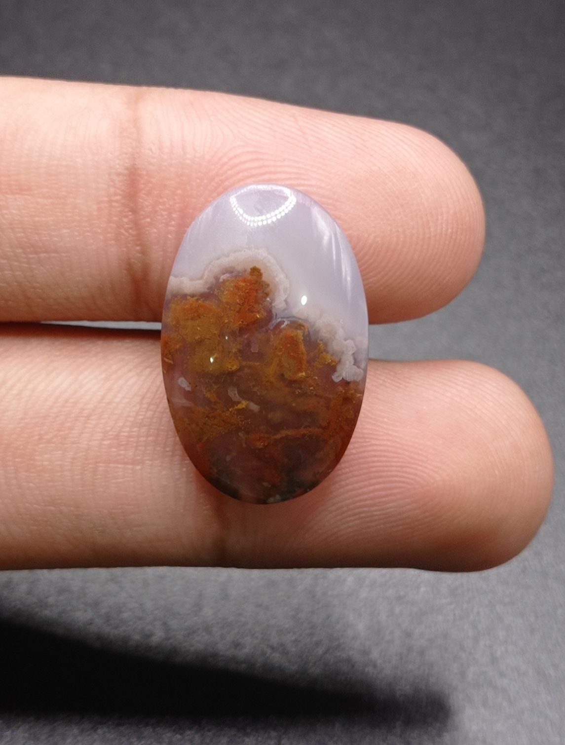17.5ct Moss Agate - Red Moss Agate - 24.5x16x6mm