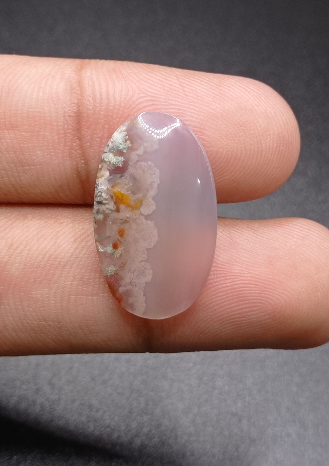 14.5ct Moss Agate - White Moss Agate - 25.2x15.2x5mm