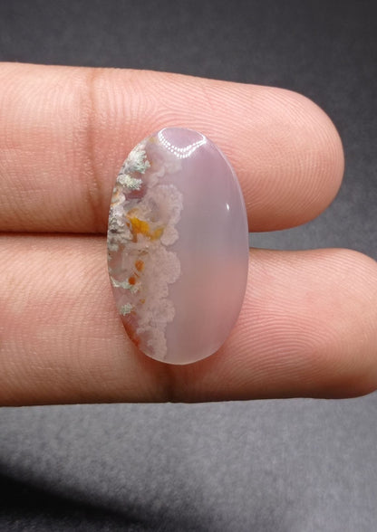 14.5ct Moss Agate - White Moss Agate - 25.2x15.2x5mm