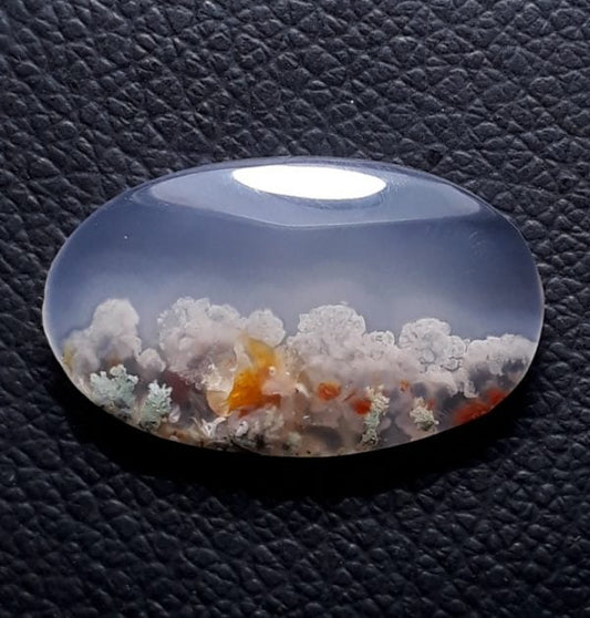 14.5ct Moss Agate - White Moss Agate - 25.2x15.2x5mm