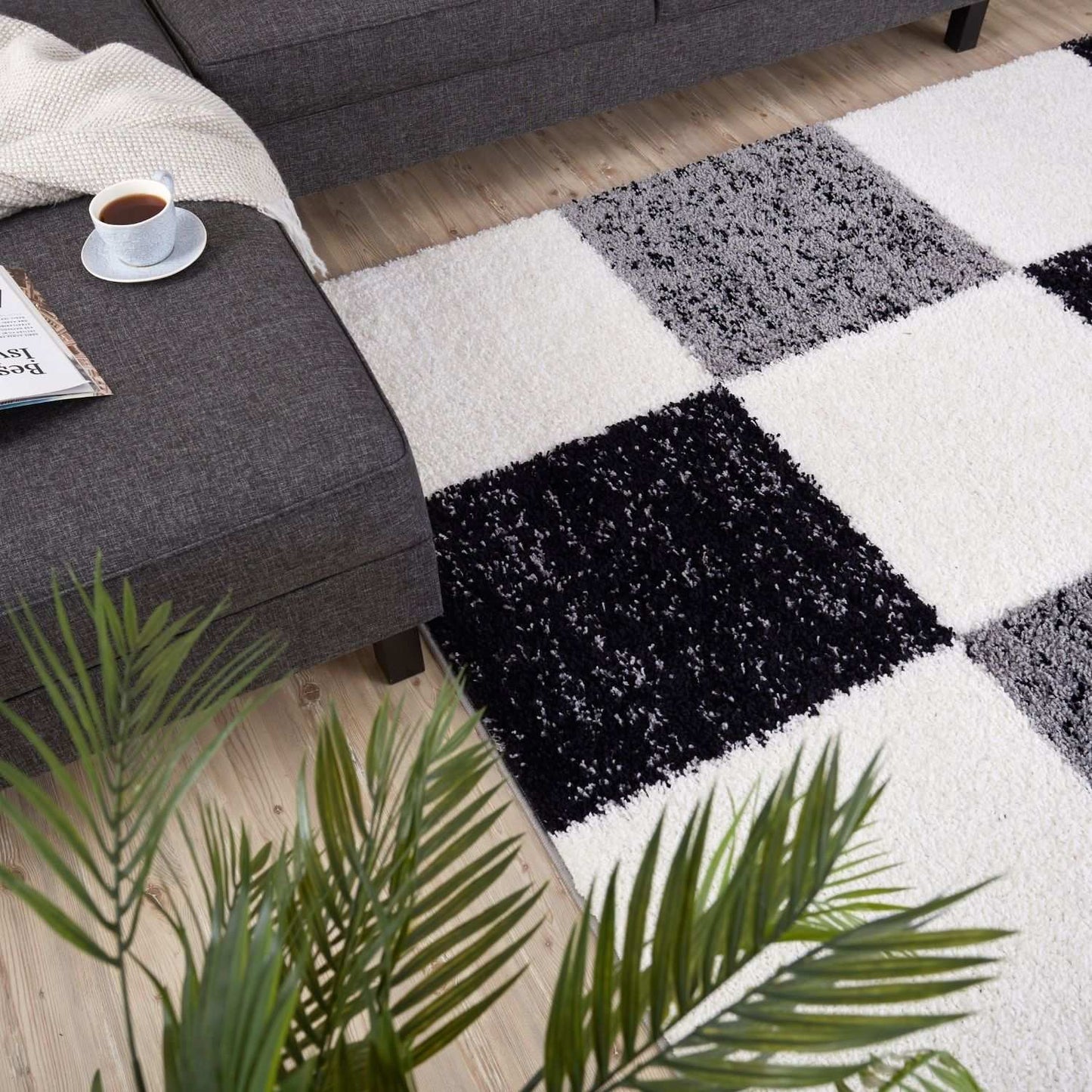 Myshaggy Geometric Grey Rug