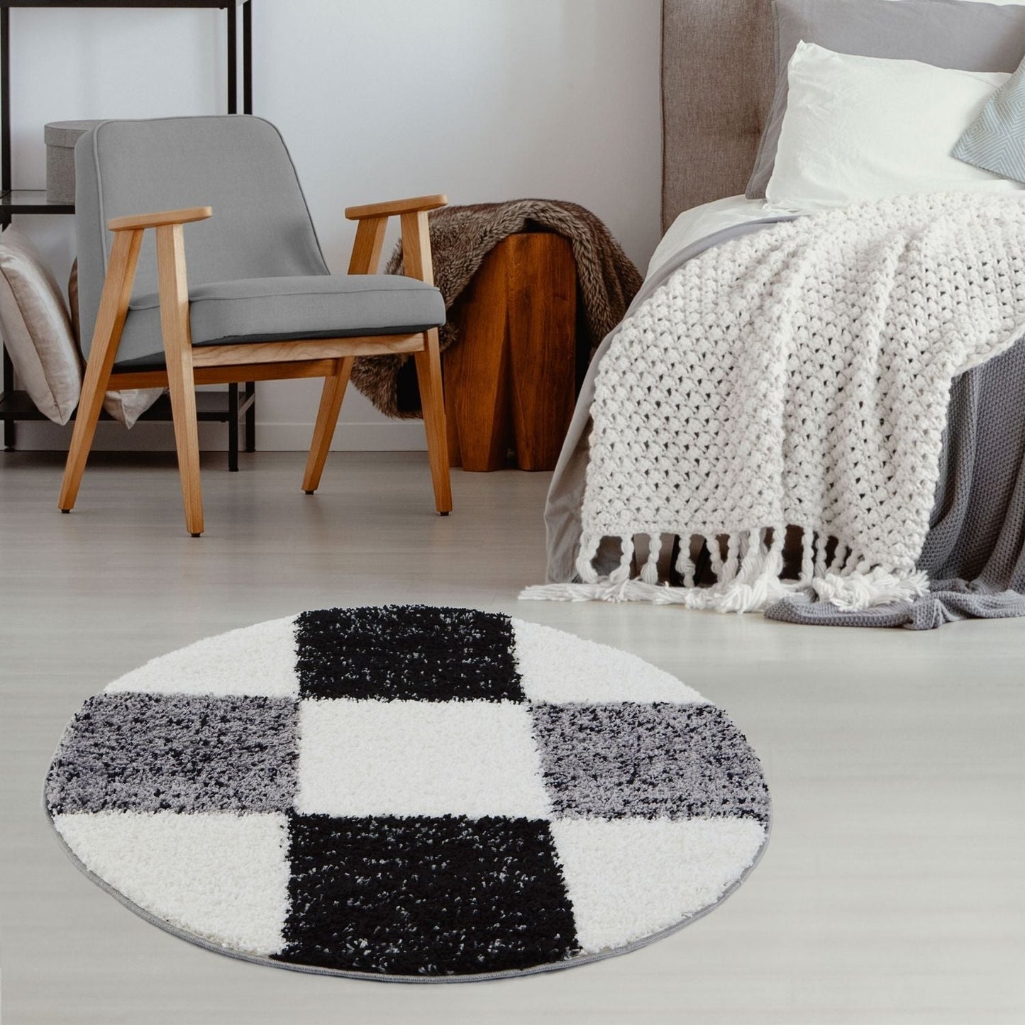 Myshaggy Geometric Grey Rug