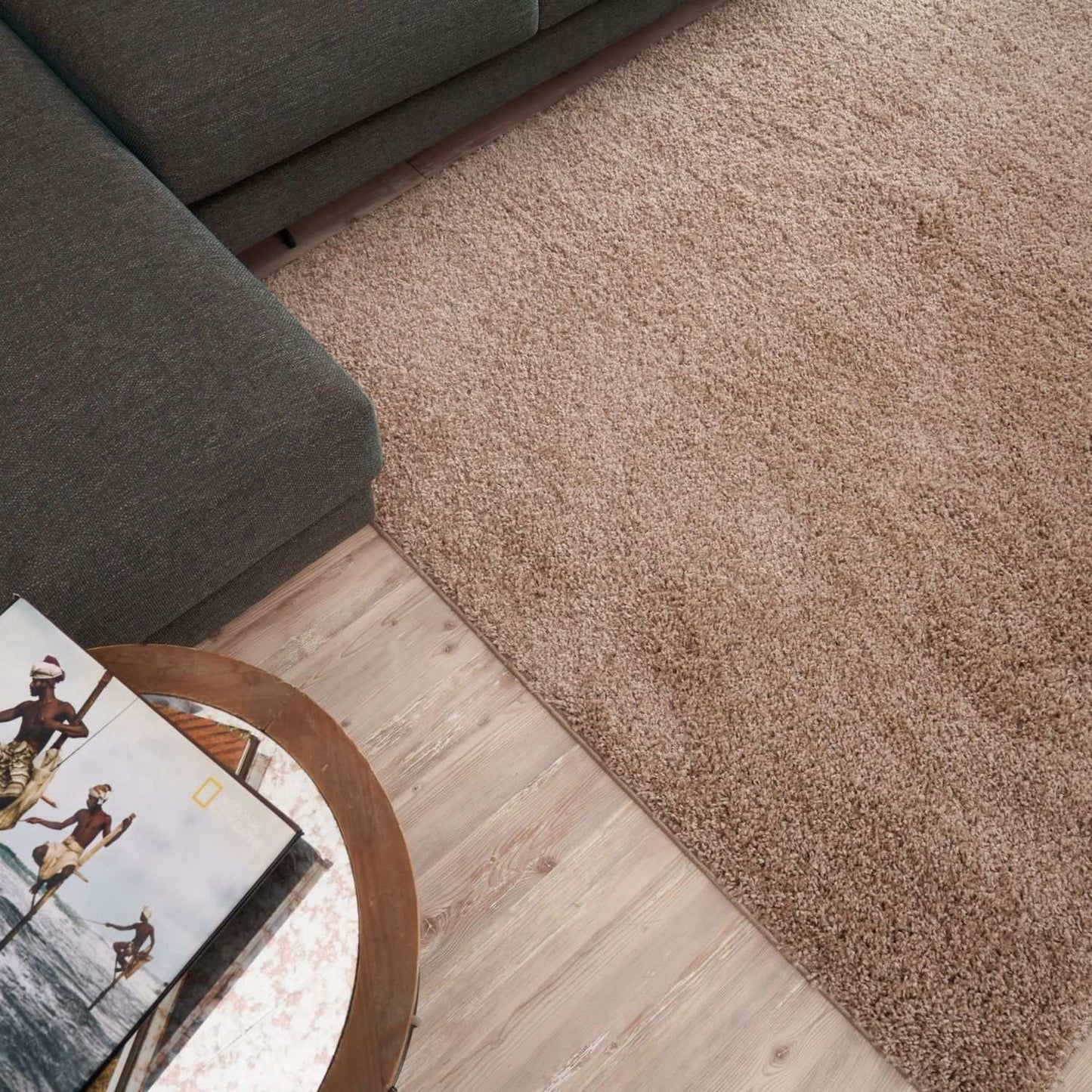 Myshaggy Solid Beige Rug