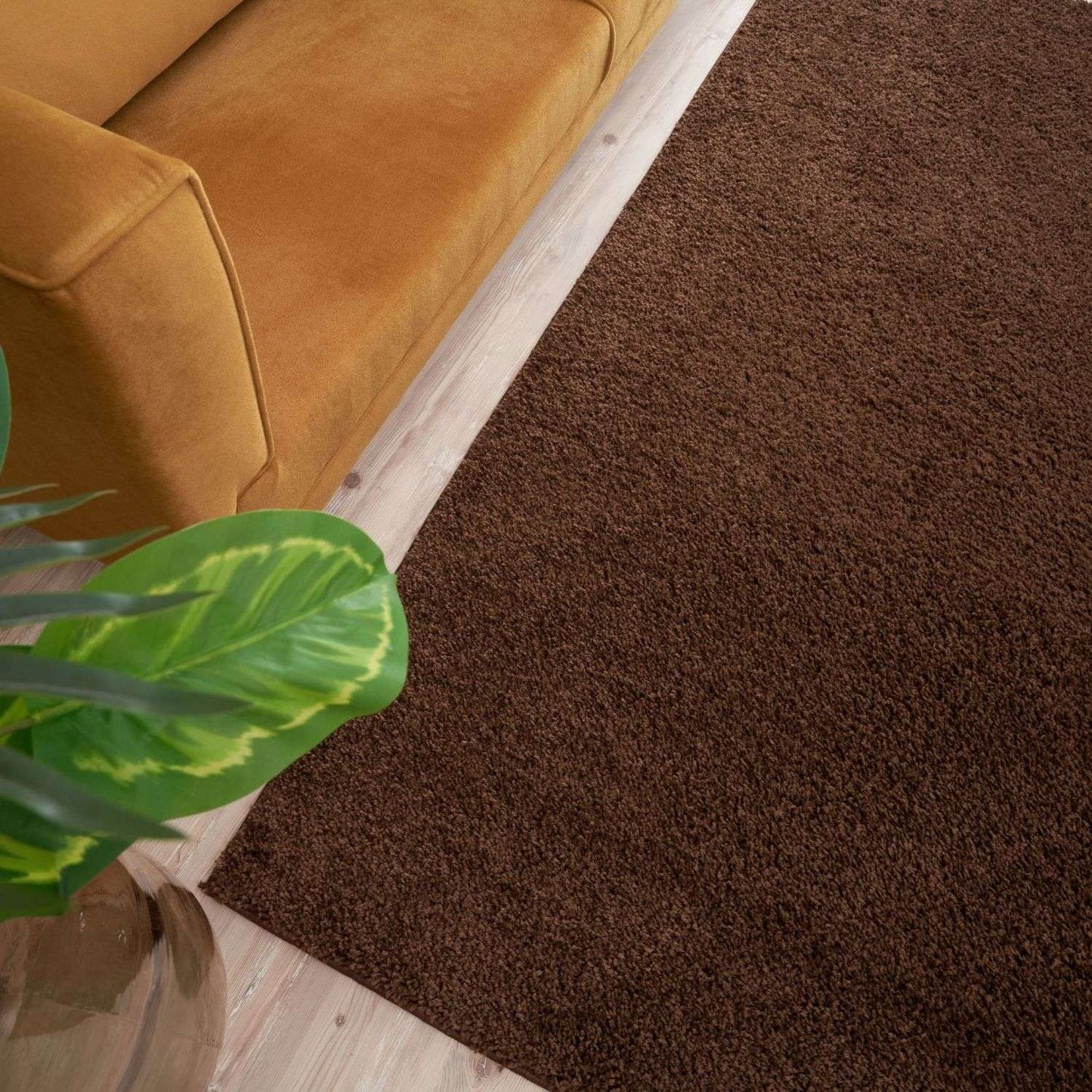 Myshaggy Solid Brown Rug