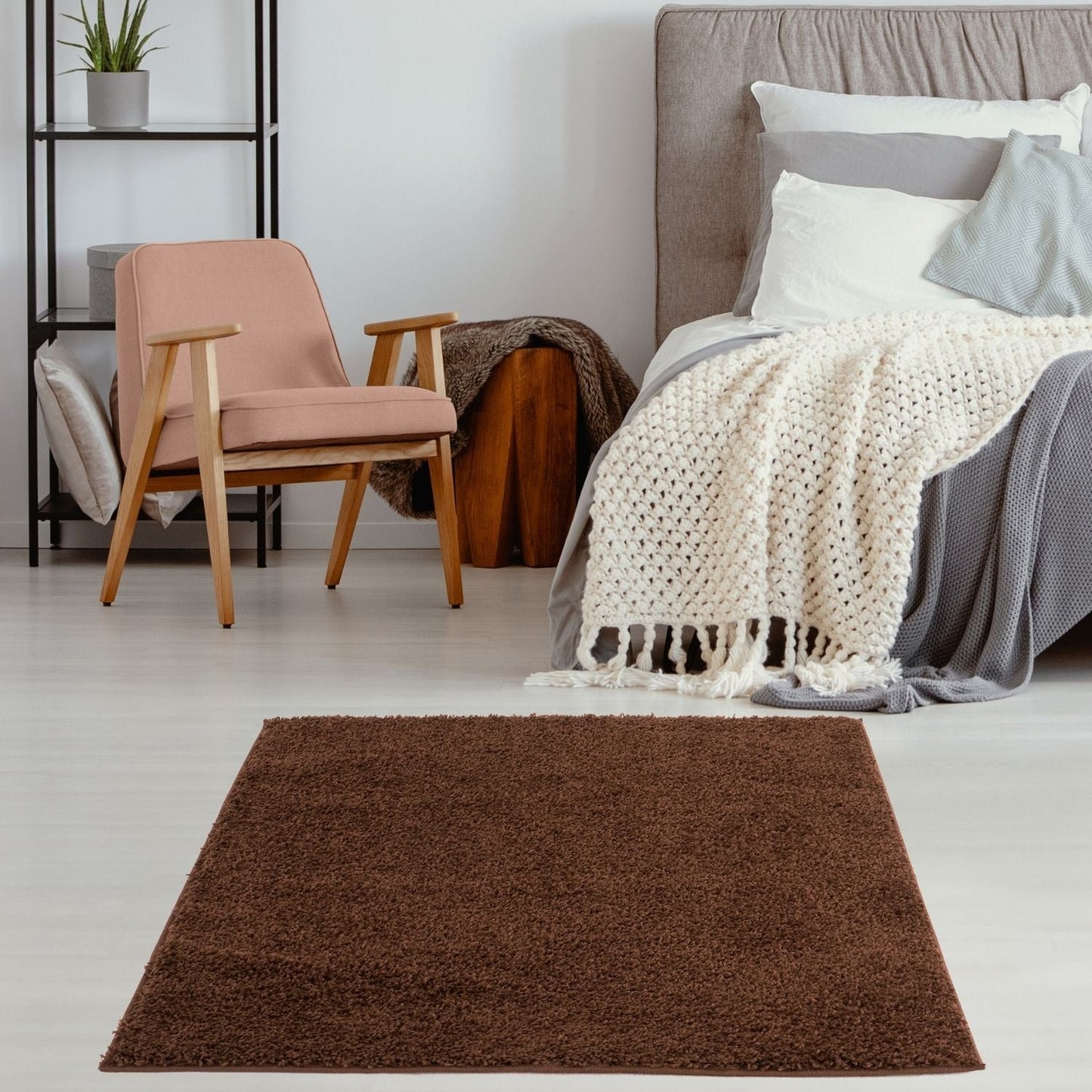 Myshaggy Solid Brown Rug