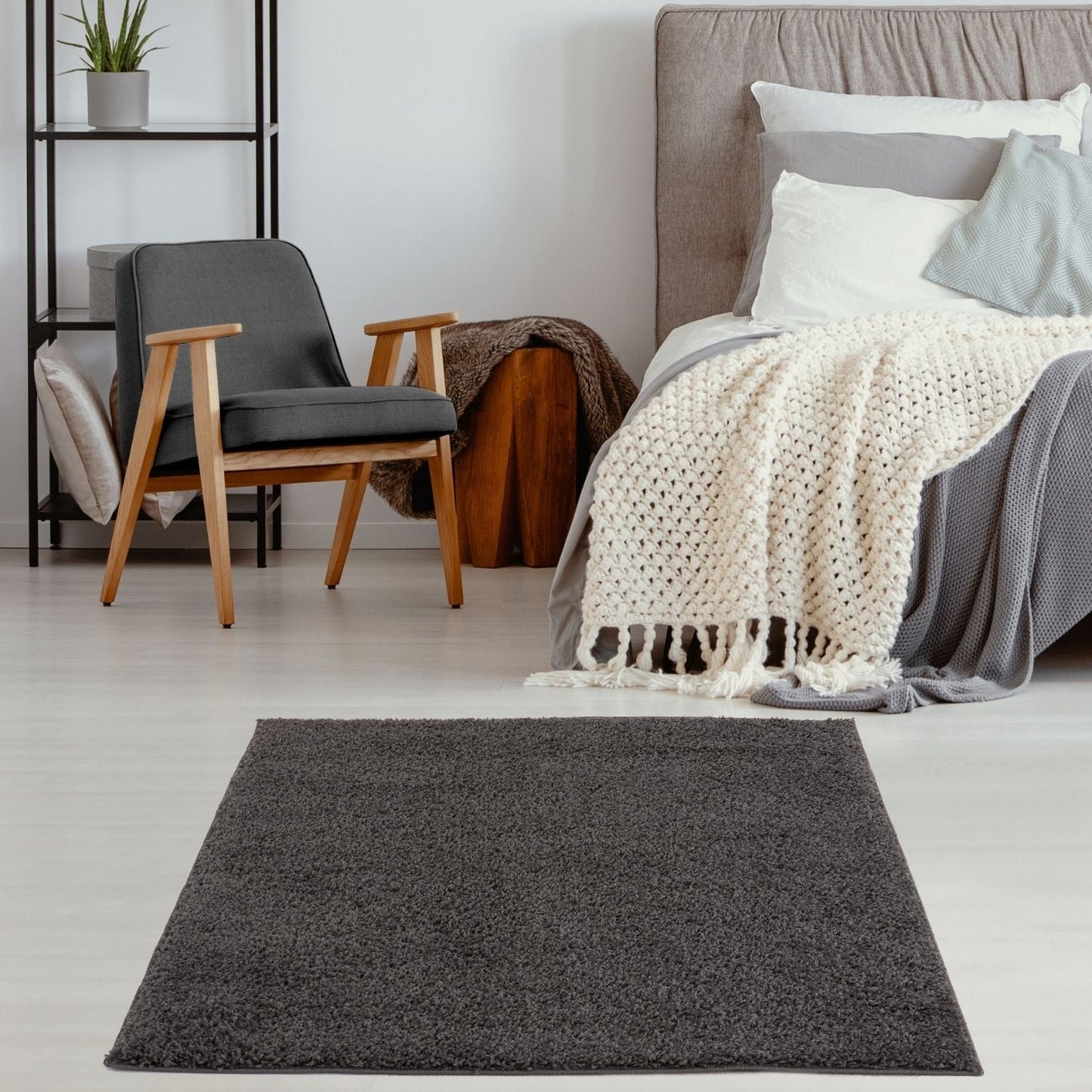 Myshaggy Solid Dark Grey Rug