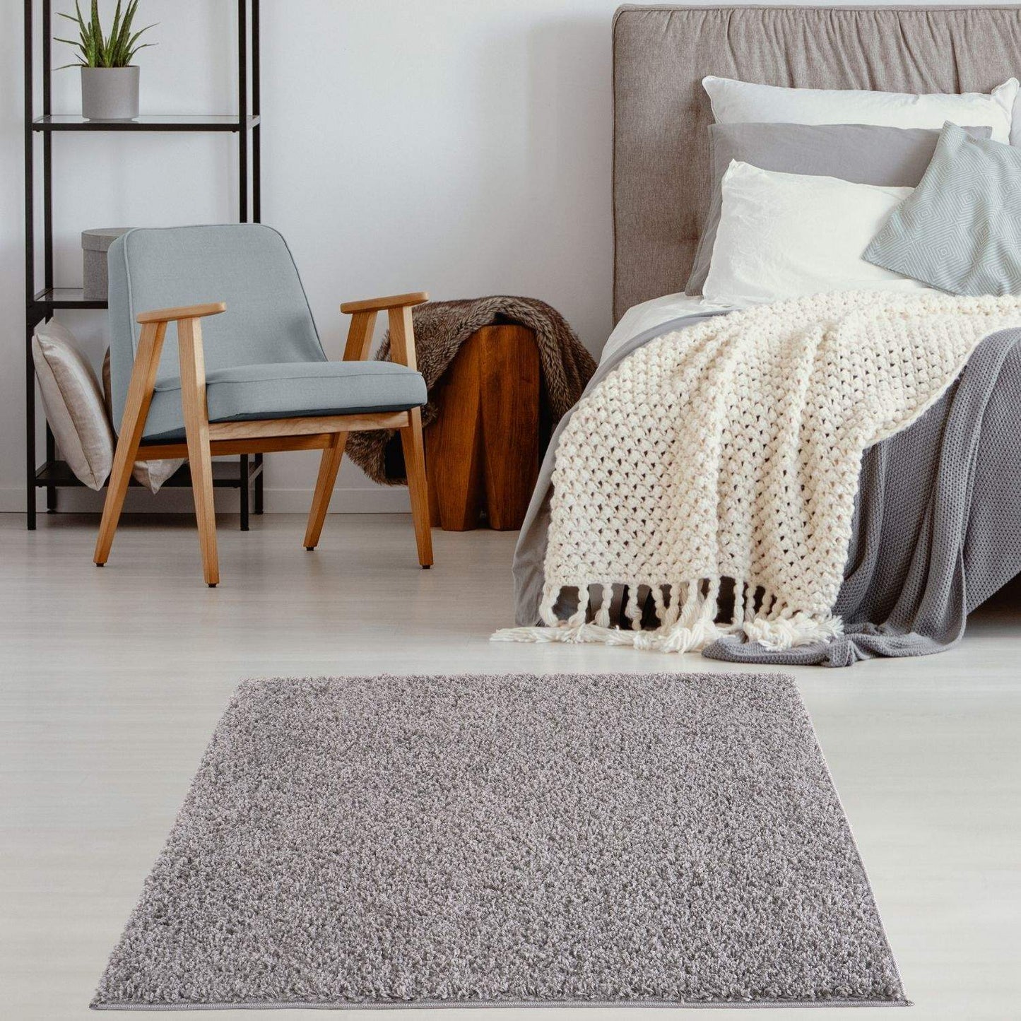 Myshaggy Solid Grey Rug