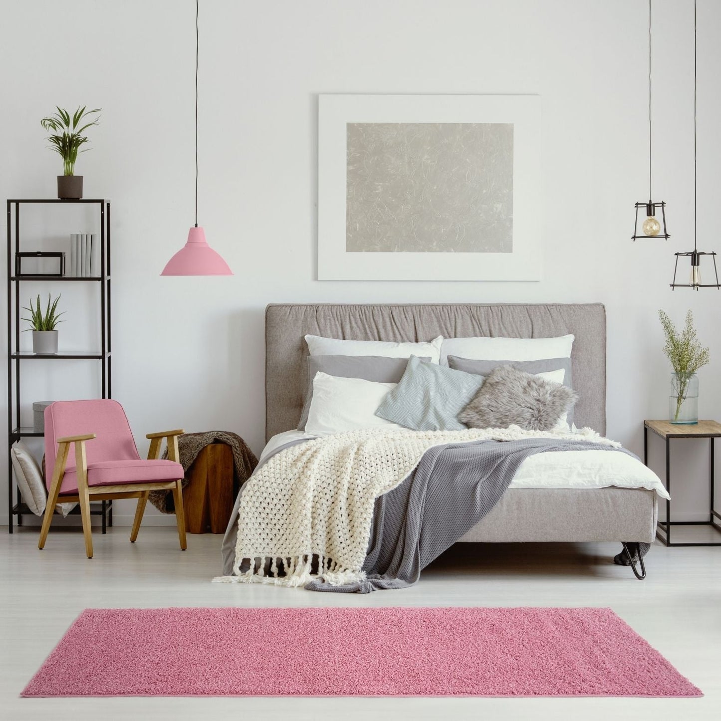 Myshaggy Solid Pink Rug