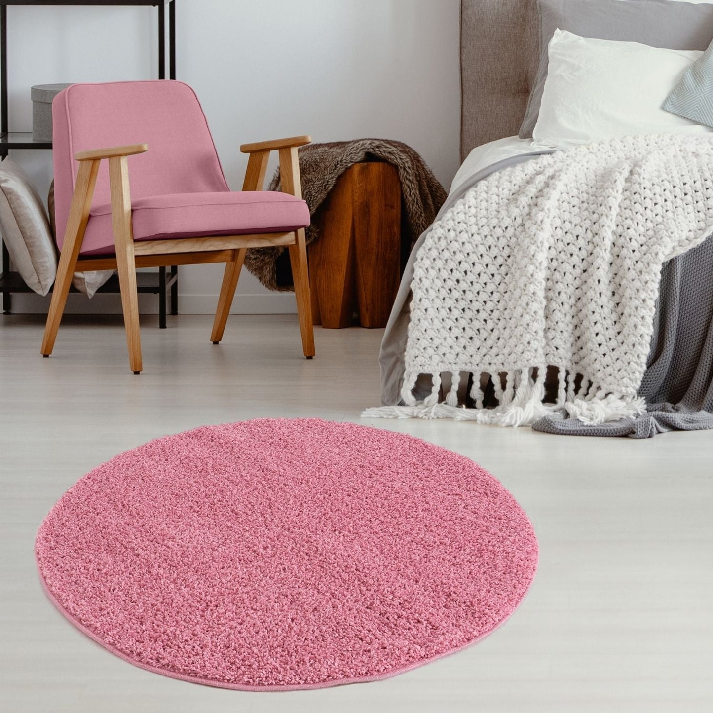 Myshaggy Solid Pink Rug