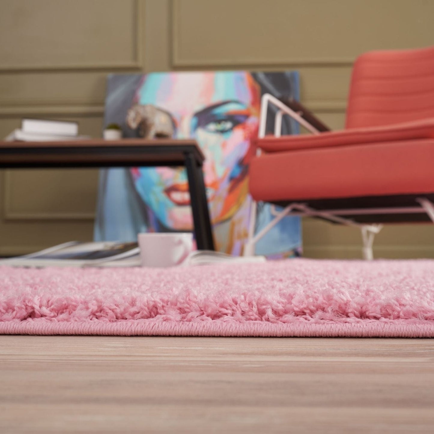 Myshaggy Solid Pink Rug