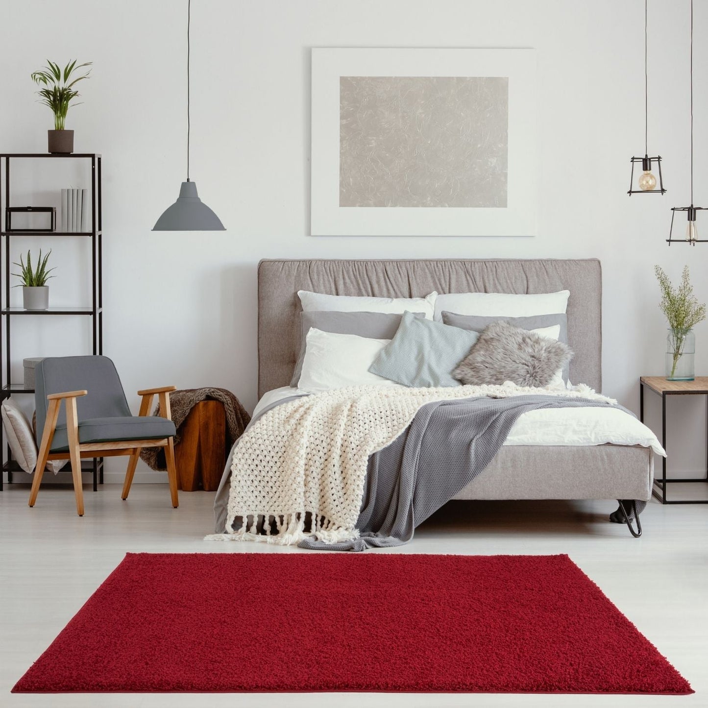 Myshaggy Solid Red Rug