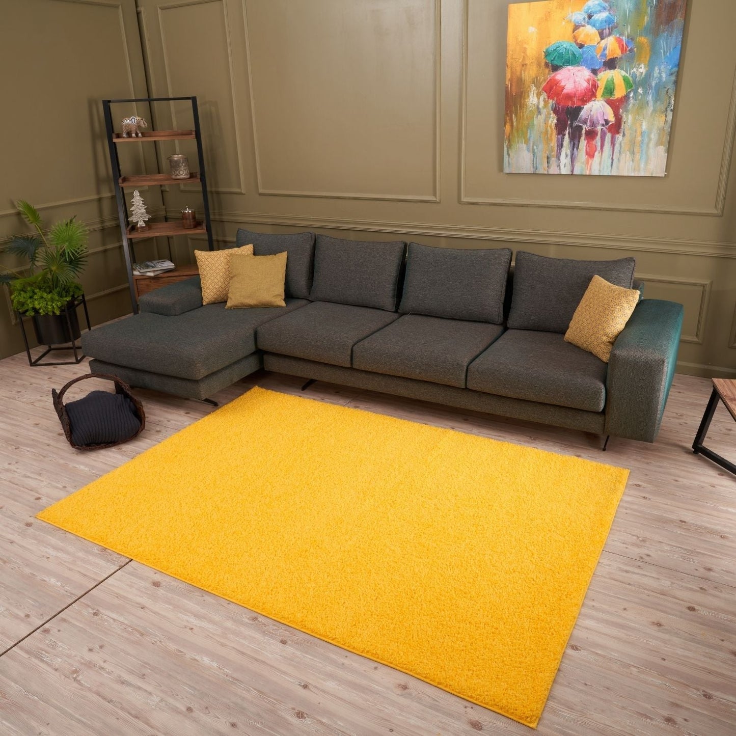 Myshaggy Solid Yellow Rug