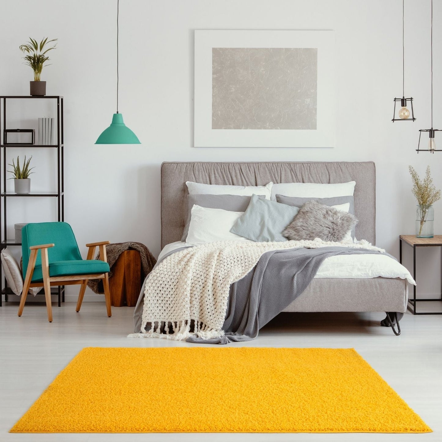 Myshaggy Solid Yellow Rug