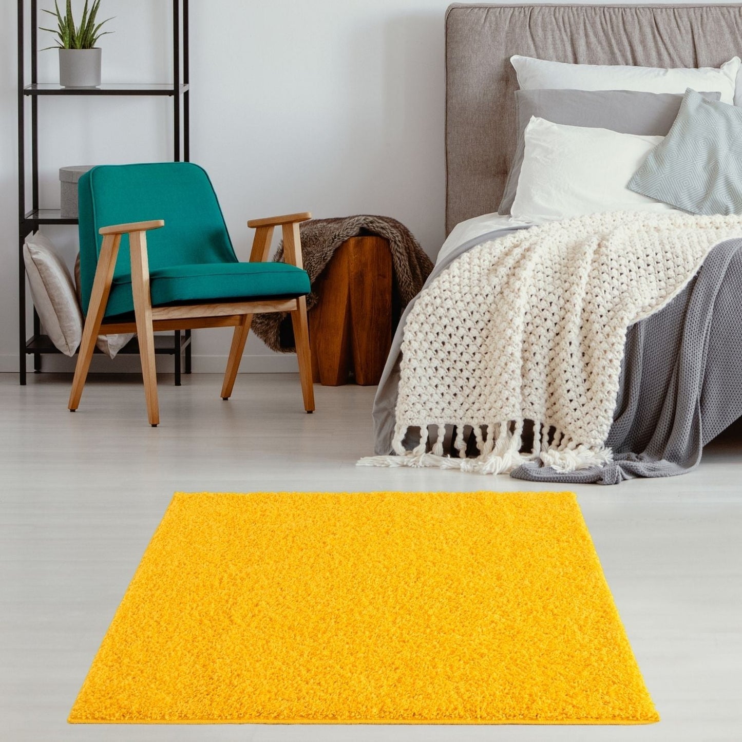Myshaggy Solid Yellow Rug