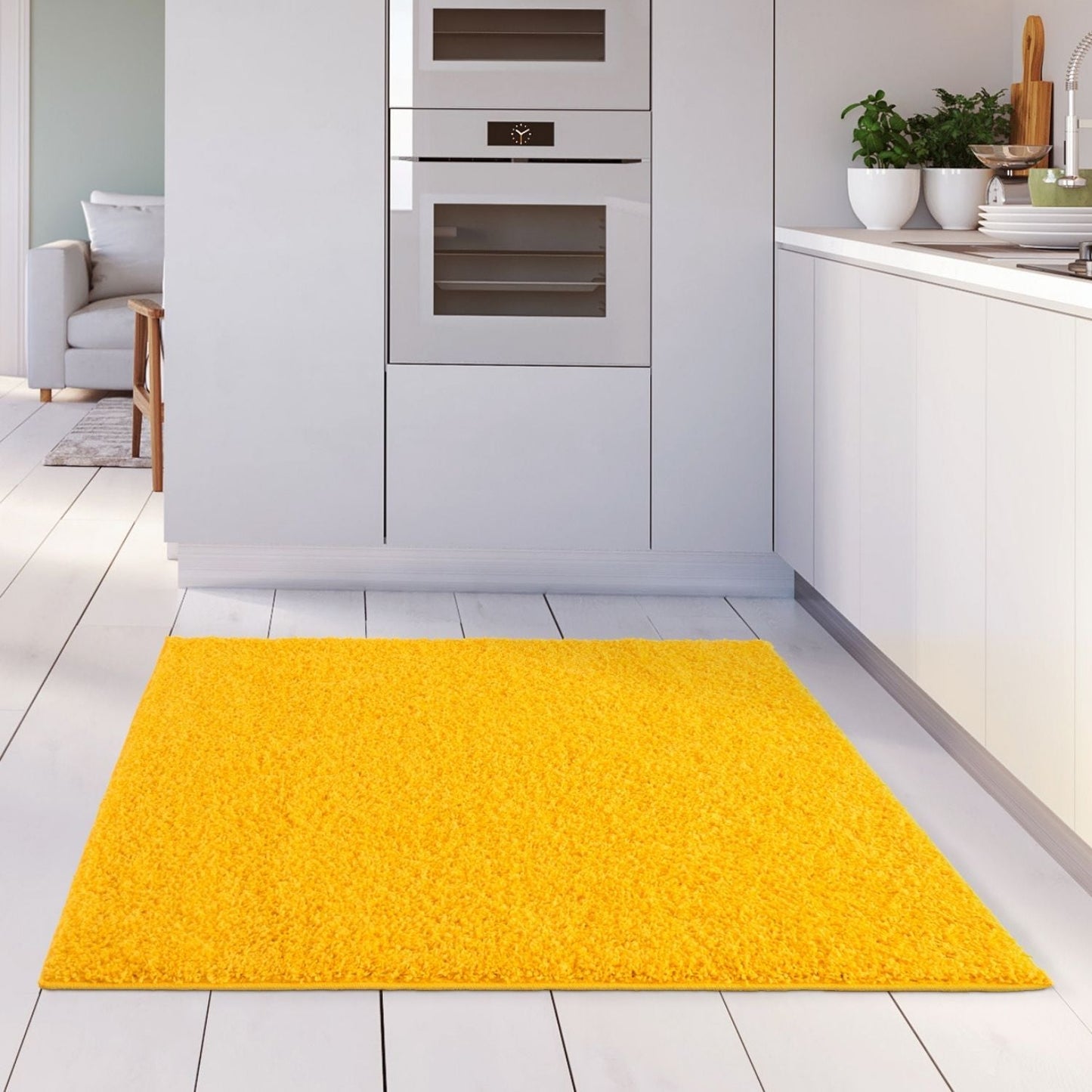Myshaggy Solid Yellow Rug