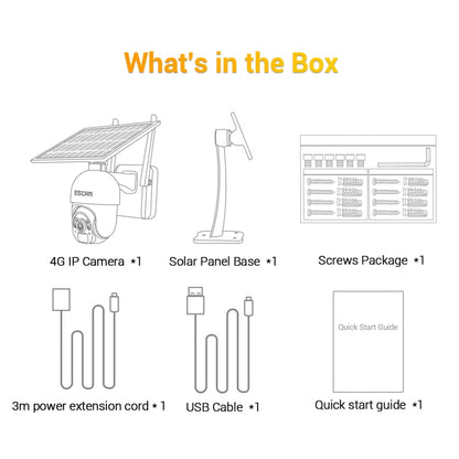 ESCAM QF450 HD 1080P 4G US Version Solar Powered IP Camera with 64G Memory, Support Two-way Audio & PIR Motion Detection & Night Vision & TF Card, with 64G Memory