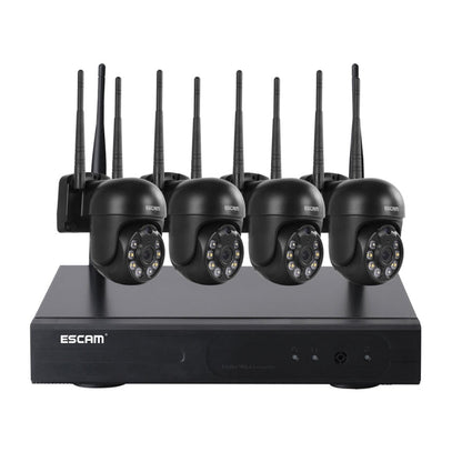 ESCAM WNK614 8-Channel Wireless NVR Security System with 4× 3MP Cameras