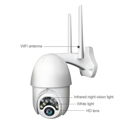 Q10 Outdoor Mobile Phone Remotely Rotate Wireless WiFi 10 Lights IR Night Vision HD Camera, Support Motion Detection Video / Alarm & Recording, UK Plug, Q10 IR Night Vision