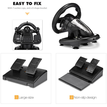 PXN-V3 Racing Game Steering Wheel for PC / PS3 / 4 / xbox one / switch, For PC / PS3 / 4 / xbox one / switch