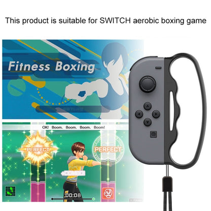 iPlay Small Handle Boxing Grip Gamepad Grip with Strap for Switch Joy-Con, Black, Red