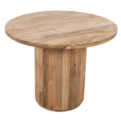 York Natural Solid Wood Round Dining Table
