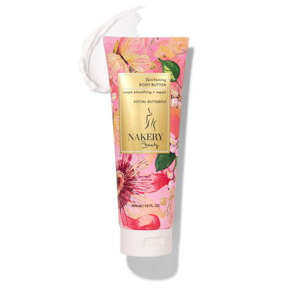 Nakery Body Butter Anti-Aging Moisturizer – Skin Tightening & Neck Firming Cream for Dry Skin, 300ml (Social Butterfly)