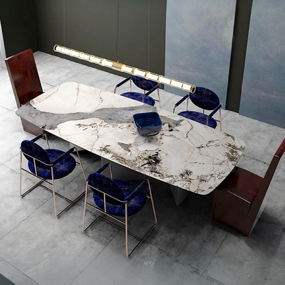 Nala Dining Table With Black Legs, Sintered Stone