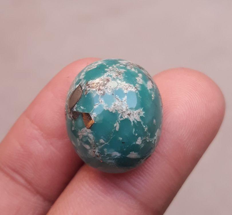 Natural Turquoise with Pyrite - Green Matrix Turquoise - 26.10ct 19x16x11mm