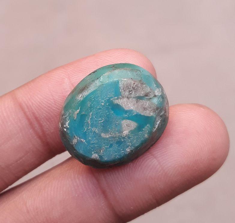 32ct Morenci Turquoise - Natural Turquoise - Blue / Green Turquoise - 22x19 mm