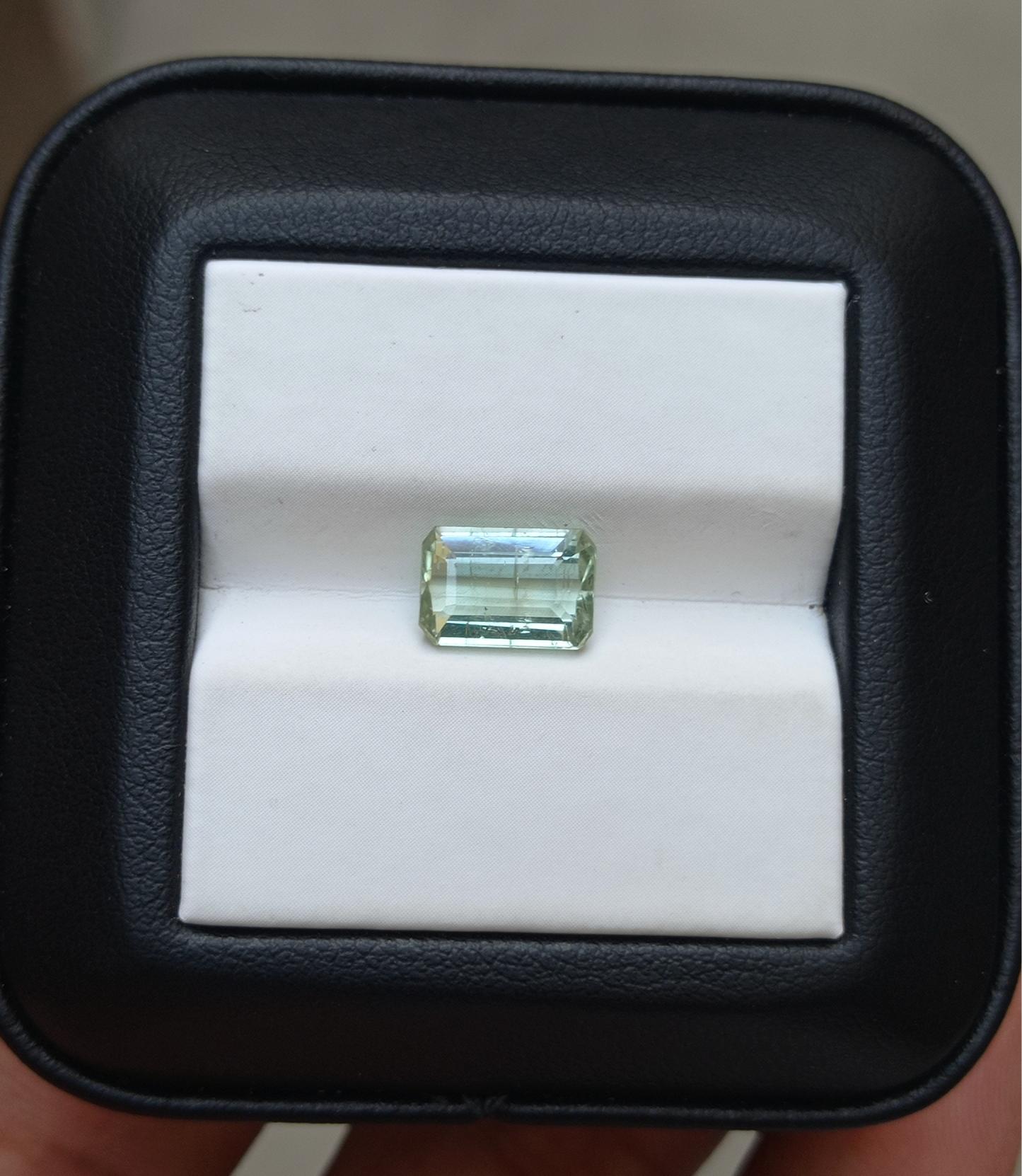 2.25ct Natural Light Green Tourmaline Gemstone - October Birthstone - 9x6x4mm