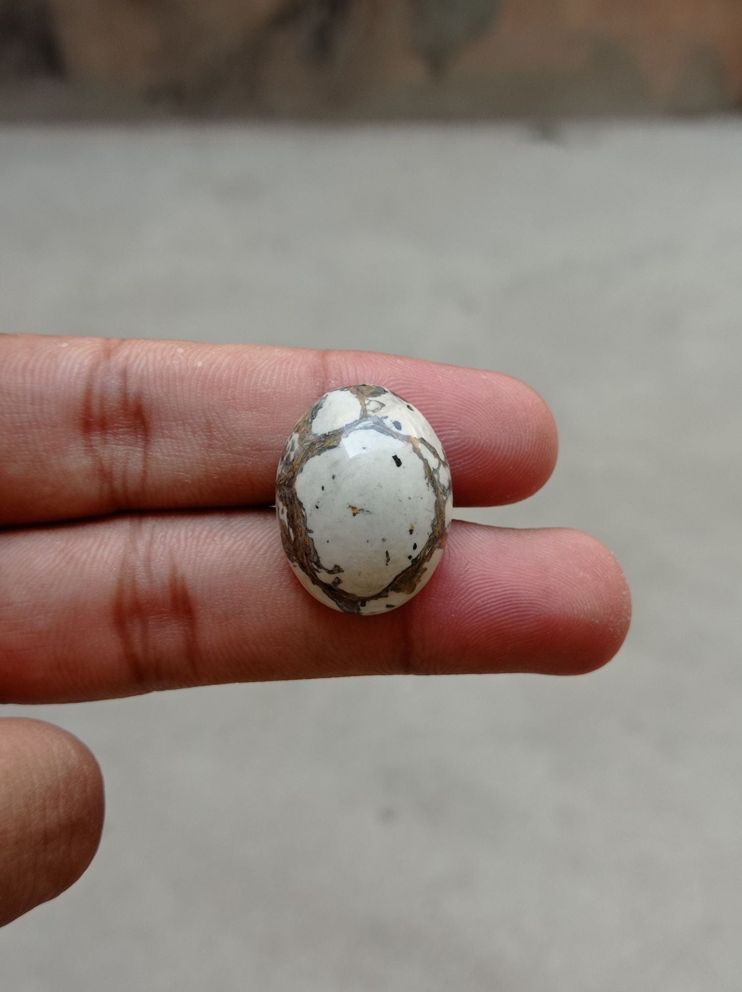 30.8ct Jasper - White Jasper Cabochon - 26x20x10mm