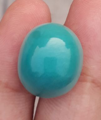 Natural Green Turquoise - Persian Turquoise - Green Feroza - 20.4ct- 17x15mm