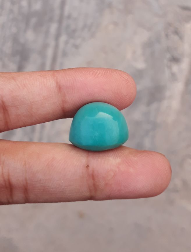 Natural Green Turquoise - Persian Turquoise - Green Feroza - 20.4ct- 17x15mm