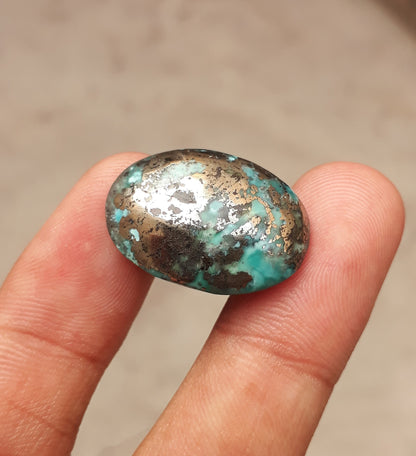 Natural Turquoise with Pyrite - Blue Matrix Turquoise - Shajri Feroza-24Ct