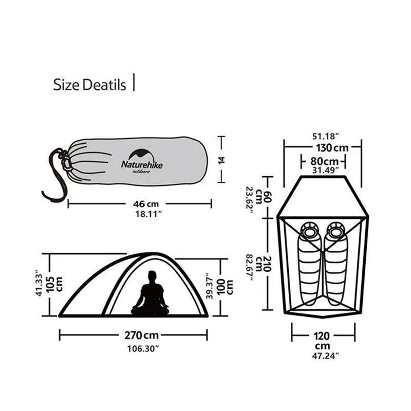 Naturehike Cloud up 2 Ultralight Version (Grey)
