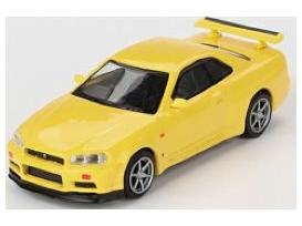 Nissan Skyline GT-R (R34) V-SPEC Lightning Yellow (RHD) 1:64 Scale MINI GT Diecast Model