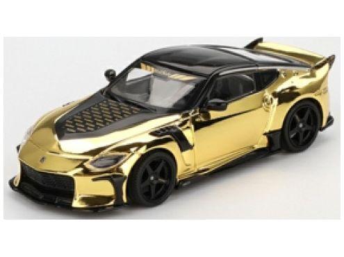 Nissan Z Veilside FFZ400 Gold Chrome (LHD) 1:64 Scale MINI GT Diecast Model (Blister Packaging)