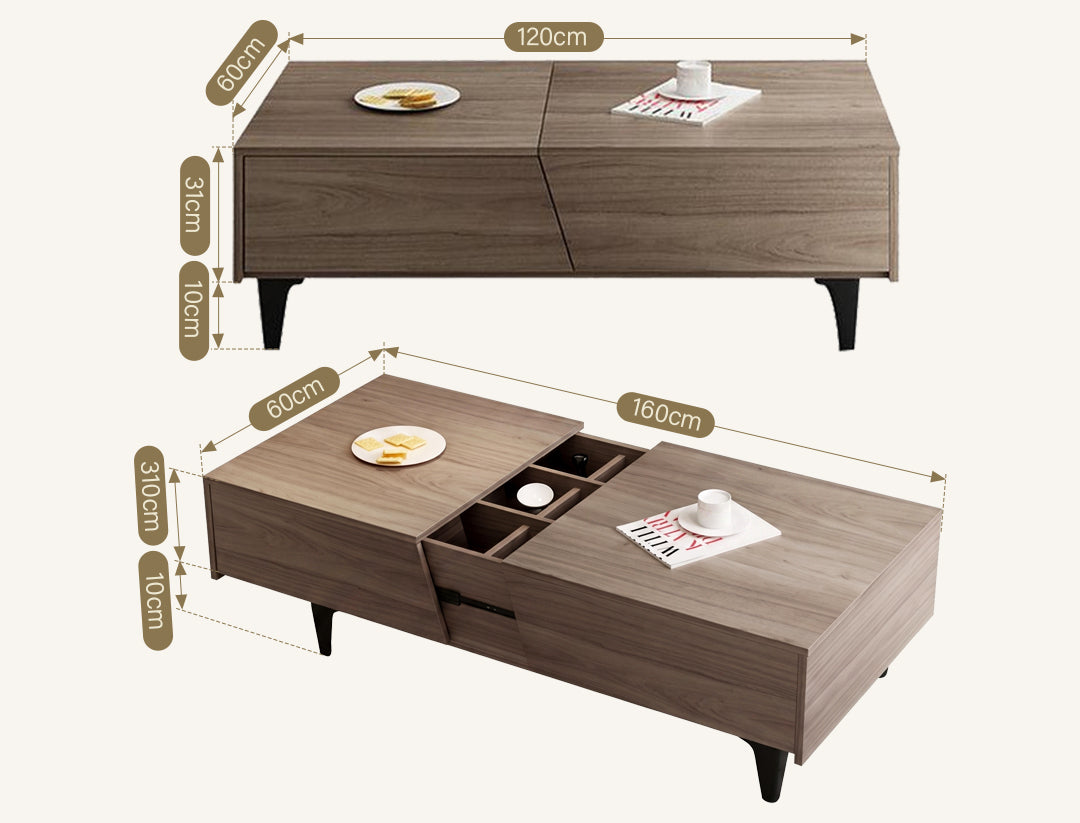 Noric Media Units, Extendable TV Stand, Coffee Table, Side Cabinet