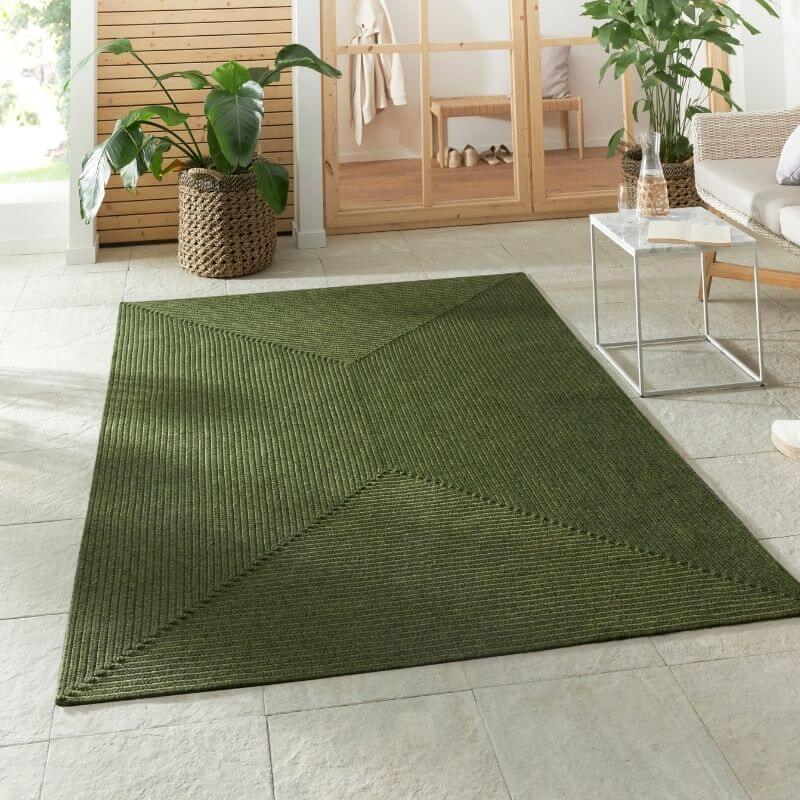 Indoor Outdoor Trenzado Rug – Bordered Plain Design